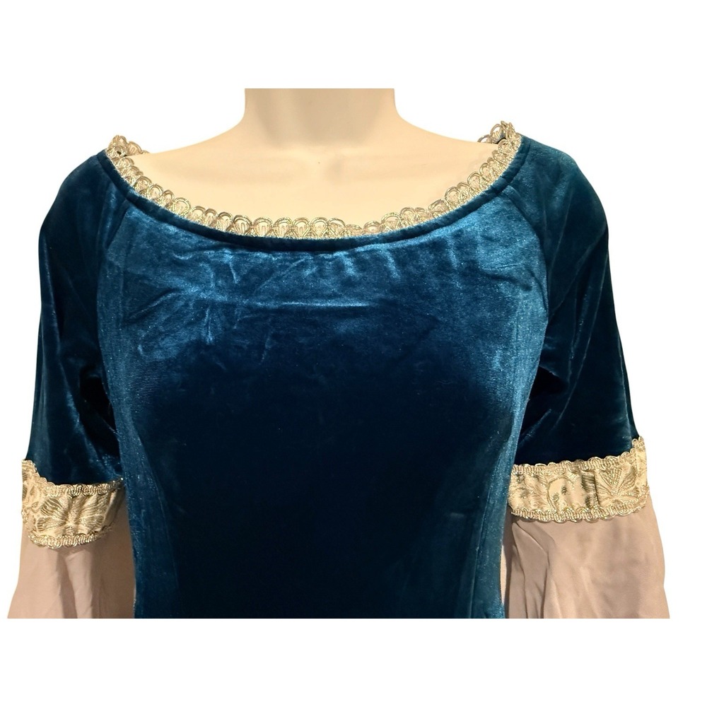 Daizbella S Renaissance Medieval Velvet Gown Bell Sleeve Faire LARP Costume - Picture 3 of 10